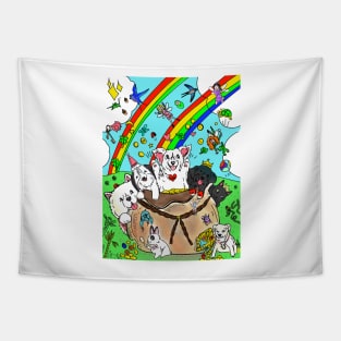 Bag of Pets at the end of the Rainbow Tapestry