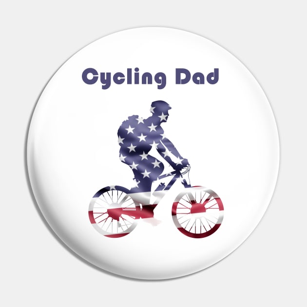 Cycling Dad | Bike Rider & Cyclist Father's Day Gift Funny Pin by FoolDesign