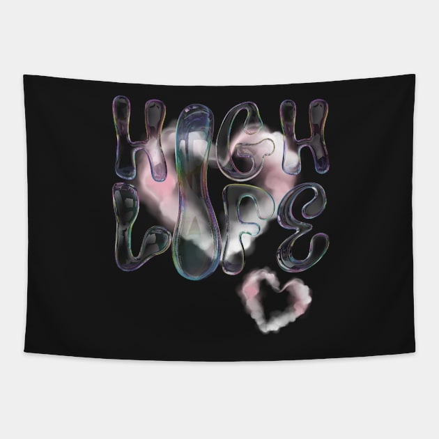 High life y2k design vaporwave vibe bubbles Tapestry by VantaTheArtist