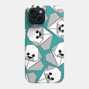 Origami Puppy Teal Phone Case