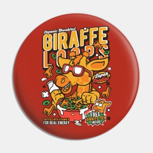 Retro Cartoon Cereal Box // Giraffe Loops // Funny Vintage Breakfast Cereal Pin