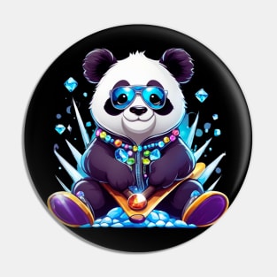 Powder Panda Adventure: Ski Vacation Delight Design Pin