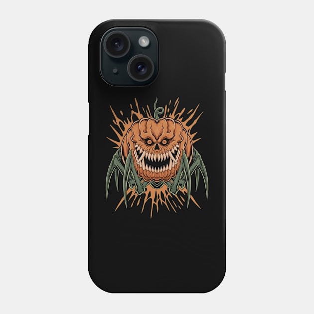 Spider Pumpkin Monster Phone Case by svthyp