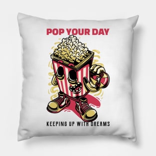 pop your day, keeping up with dreams Pillow