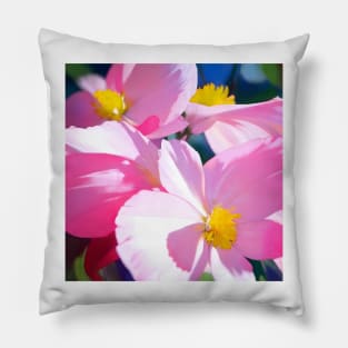 Pink Begonia Blossoms Pillow