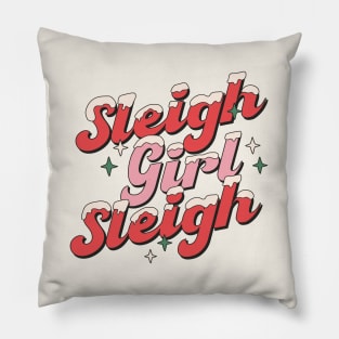 Sleigh Girl Sleigh Pillow