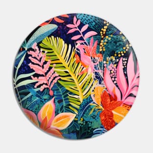 Rainbow Tropical Leaves Pattern Pin