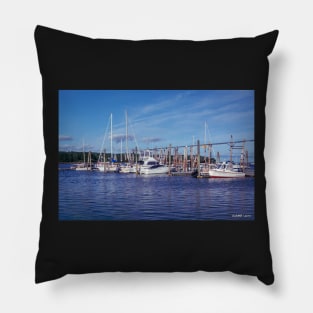 Boats at Belfast, Maine USA Pillow