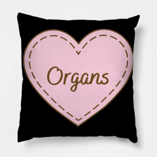 I Love Organs Simple Heart Design Pillow