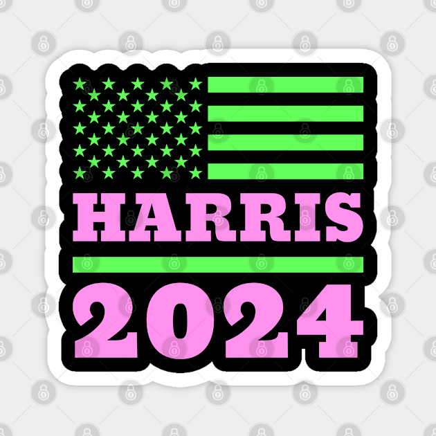 Kamala Harris for President 2024 - Vibrant AKA Colors Magnet by UrbanLifeApparel