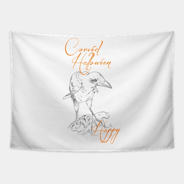 Corvid Halloween... Happy... Tapestry by jellygnomes