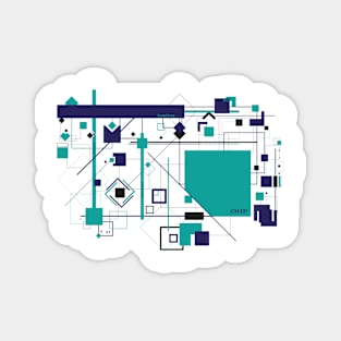 Abstract computer chip design. Magnet