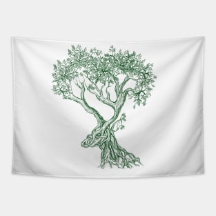 Mystic Antlers of the Forest (Dark Green) Tapestry