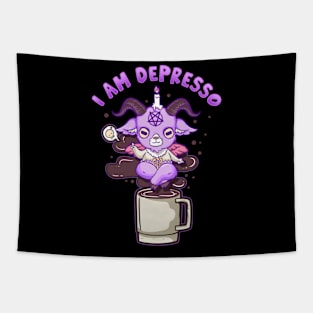 I Am Depresso - Cute Anime Kawaii Baphomet T-Shirt Tapestry