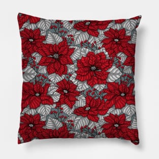 Poinsettia, Christmas pattern Pillow