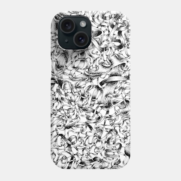 Black and White Ribbons Phone Case by rebeccakennedy