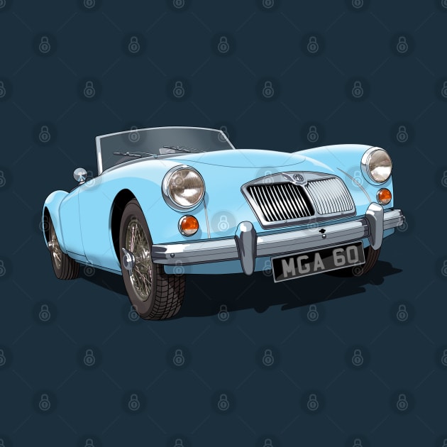 MGA roadster in light blue by candcretro