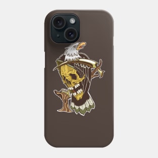 Silver Shamrock Tattoo Company Sepia Tone Grim Eagle Phone Case