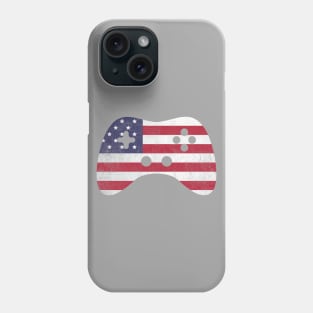 American Gamer Vintage USA Flag Video Game Controller Gamer Phone Case