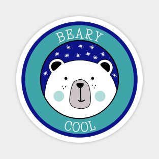 Cute Bear Illustration Animal Pun Magnet