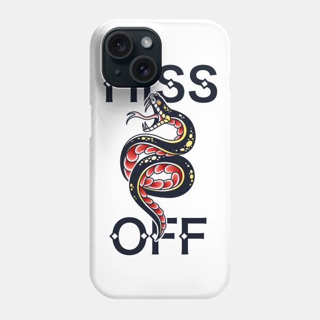 HISS OFF SNAKE TATTOO PISS OFF ART Phone Case by Print Cartel