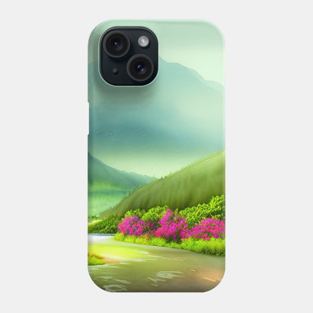 Magical Mountains Phone Case by Promen Art