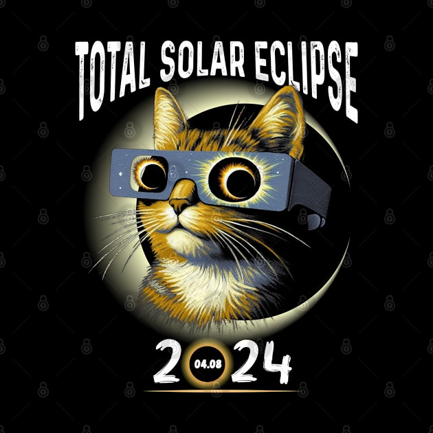 Solar Eclipse 2024 Shirt Total Eclipse April 8th 2024 Cat by Peter smith