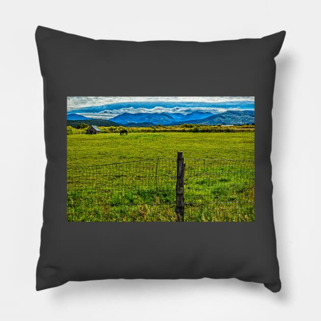 Trampas Peak on the High Road to Taos Pillow by Gestalt Imagery