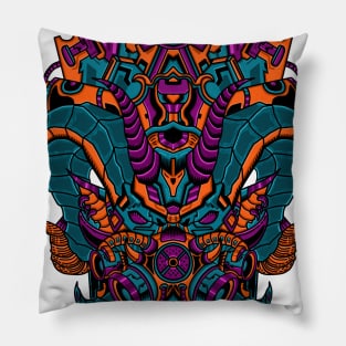 monsters and blue robots Pillow