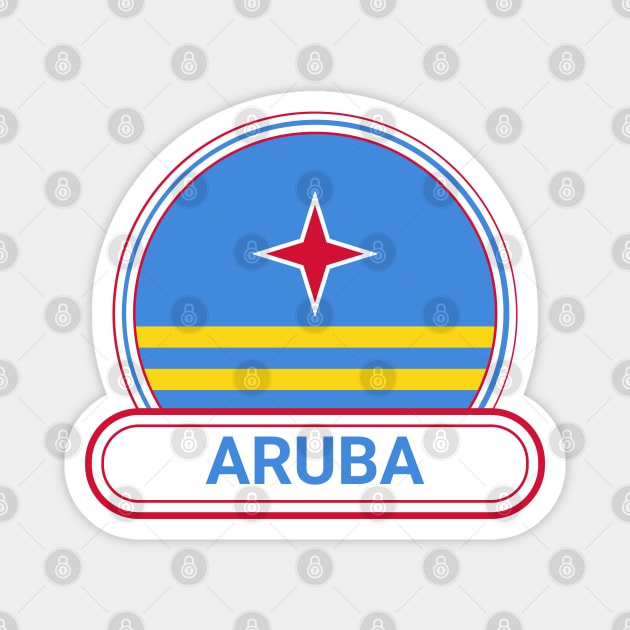Aruba Country Badge - Aruba Flag Magnet by Yesteeyear