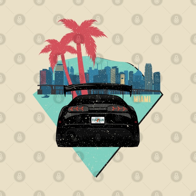 Supra 2JZ Turbo JDM Tuning Car 90s Tropical Miami by Automotive Apparel & Accessoires