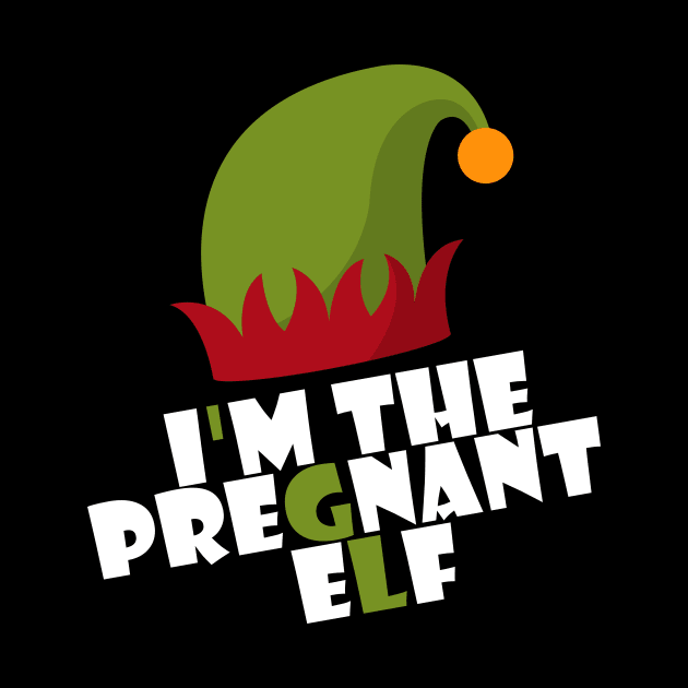 Womens I'm The pregnant Elf baby Matching Family Group Christmas by Trendy_Designs