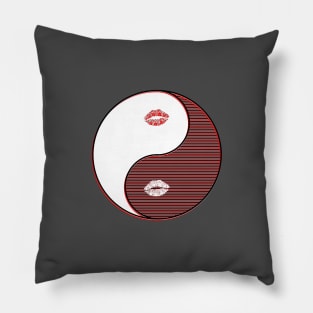 yin yang balance harmony design eastern philosophy lips Pillow