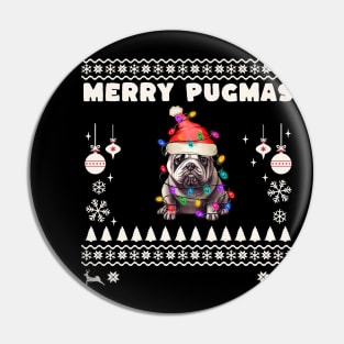 Merry Pugmas Ugly Christmas Sweater Pin