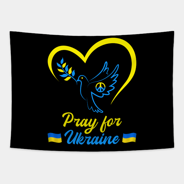 Pray For Ukraine Ukrainian Flag Support Ukraine Tapestry by snnt