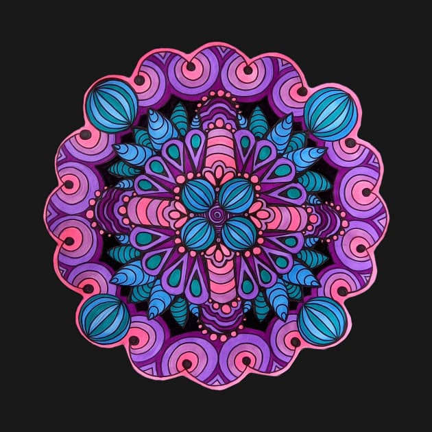 Neon Purple Mandala by AmeUmiShop