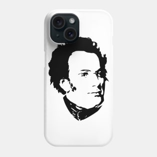 Franz Schubert Black On White Phone Case