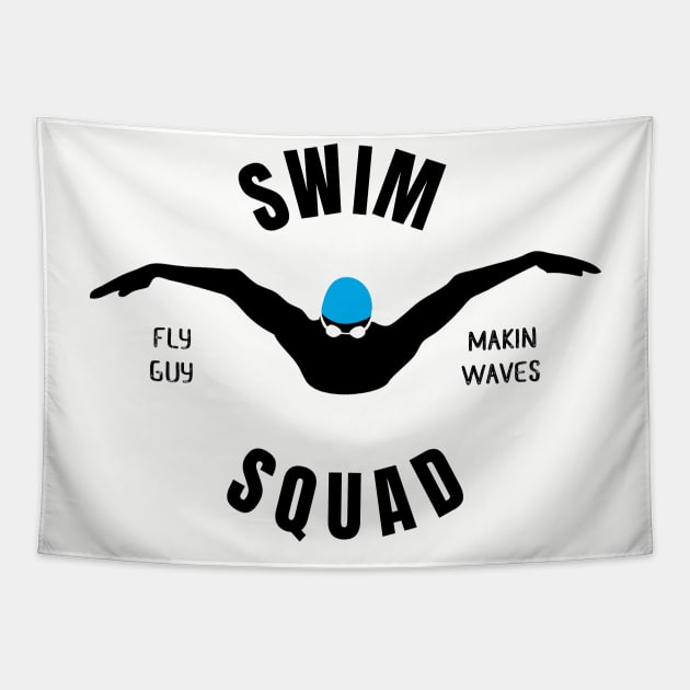 Mens Butterfly Swim Squad Swimming Fan Gift Tapestry by atomguy