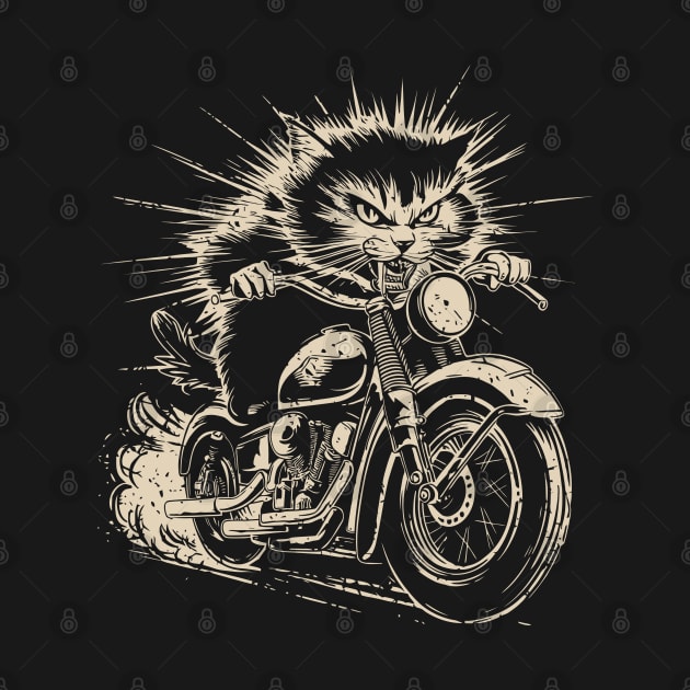 Motorcycle Cat by Ikibrai