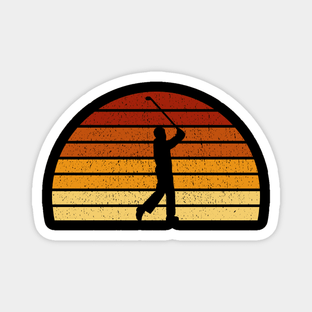 Vintage Sunset Golfing Gift For Golfers Magnet by OceanRadar