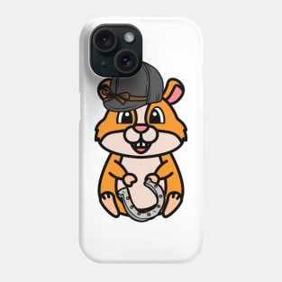 Funny hamster is ready to ride a horse Phone Case