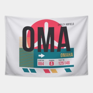 Omaha (OMA) Airport // Sunset Baggage Tag Tapestry