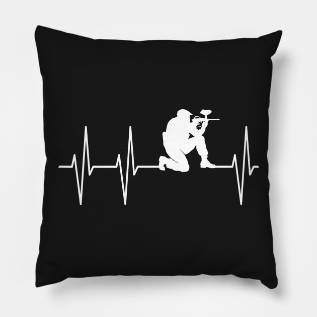 Paintball Heartbeat Player Gun Pillow by underheaven