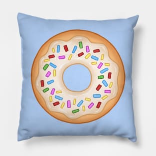 White Donut and Colorful Sprinkles Pillow