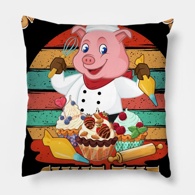 I Just Baked You Some Shut The Fucup Cakes Pig T shirt Pillow by Elliottda