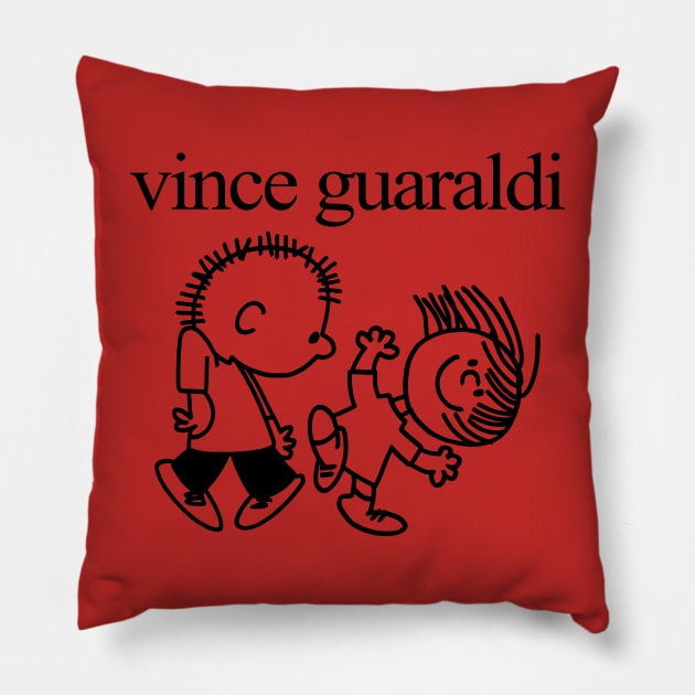 vince guaraldi Pillow by fun stuff, dumb stuff