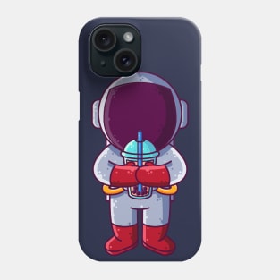 Cute Astronaut Drinking Boba Cartoon Phone Case