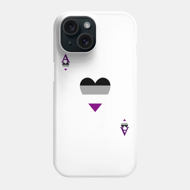 Aromantic/Asexual {Ace} of Hearts Phone Case by Taversia