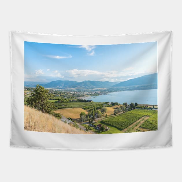 Scenic View of Penticton in Summer Tapestry by Amy-K-Mitchell