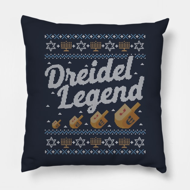 Funny Ugly Hanukkah Sweater, Dreidel Legend Pillow by HolidayoftheWeek